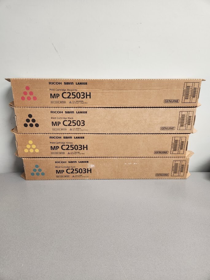 Ricoh MP C2503H  Genuine Toner Cartridges Set Of 4 C,M,Y,K FOR MP C2503 - NEW