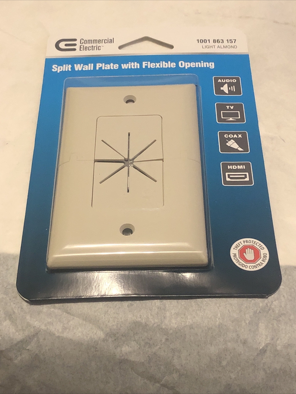 Split Wall Plate With Flexible Opening Almond-Beige Qty 1 NEW