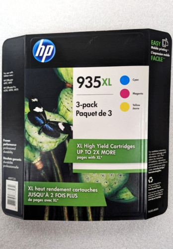3-PACK HP GENUINE 935XL Color Ink OFFICEJET 6812 6815 6820 NEW SEALED -JUL/2023