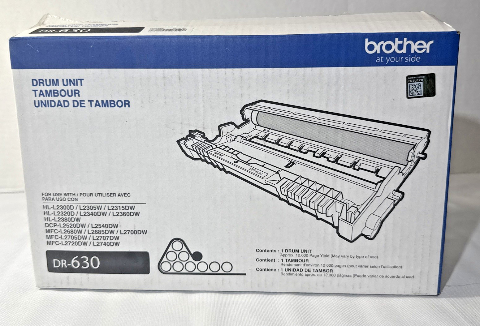 Genuine - BROTHER DR-630 Drum Unit- 12,000 PAGES - OPEN BOX