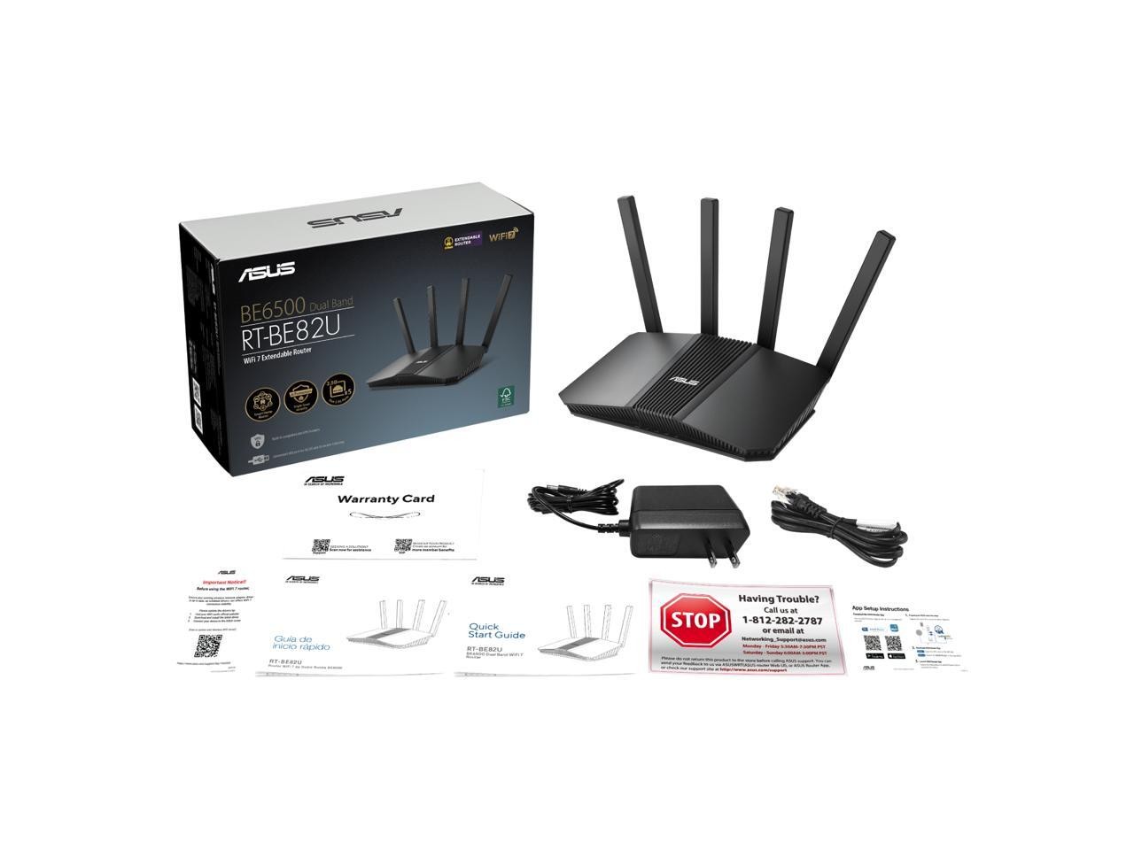 RT-BE82U Dual-band WiFi 7 (802.11be) Smart AiMesh Extendable Router, 6500 ASUS
