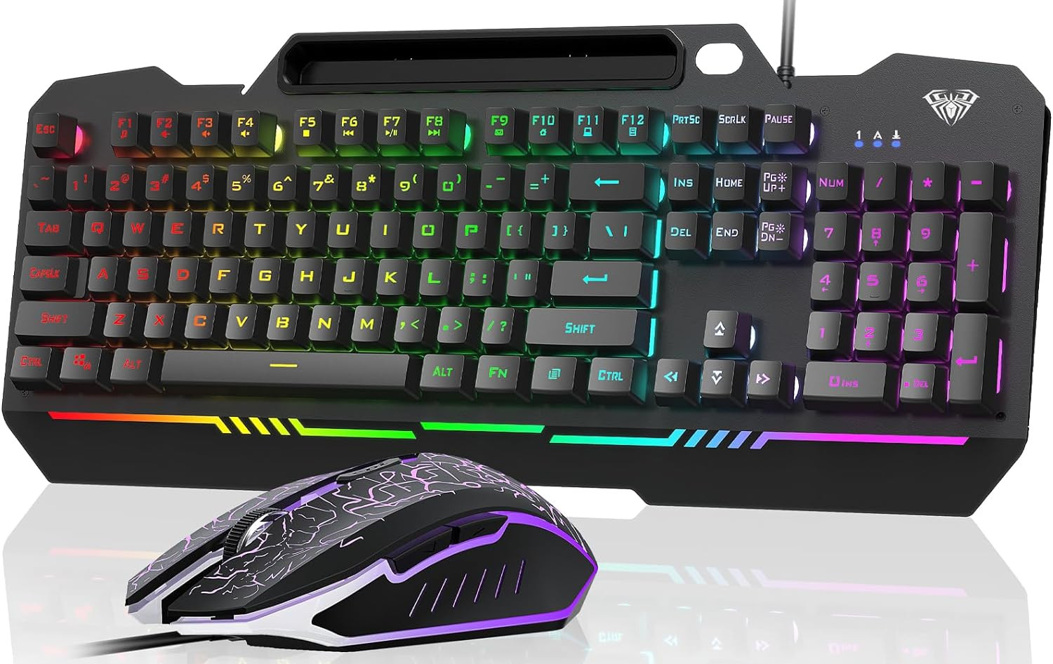 Gaming Keyboard, T102 104 Keys Gaming Keyboard and Mouse Combo with RGB Backlit,