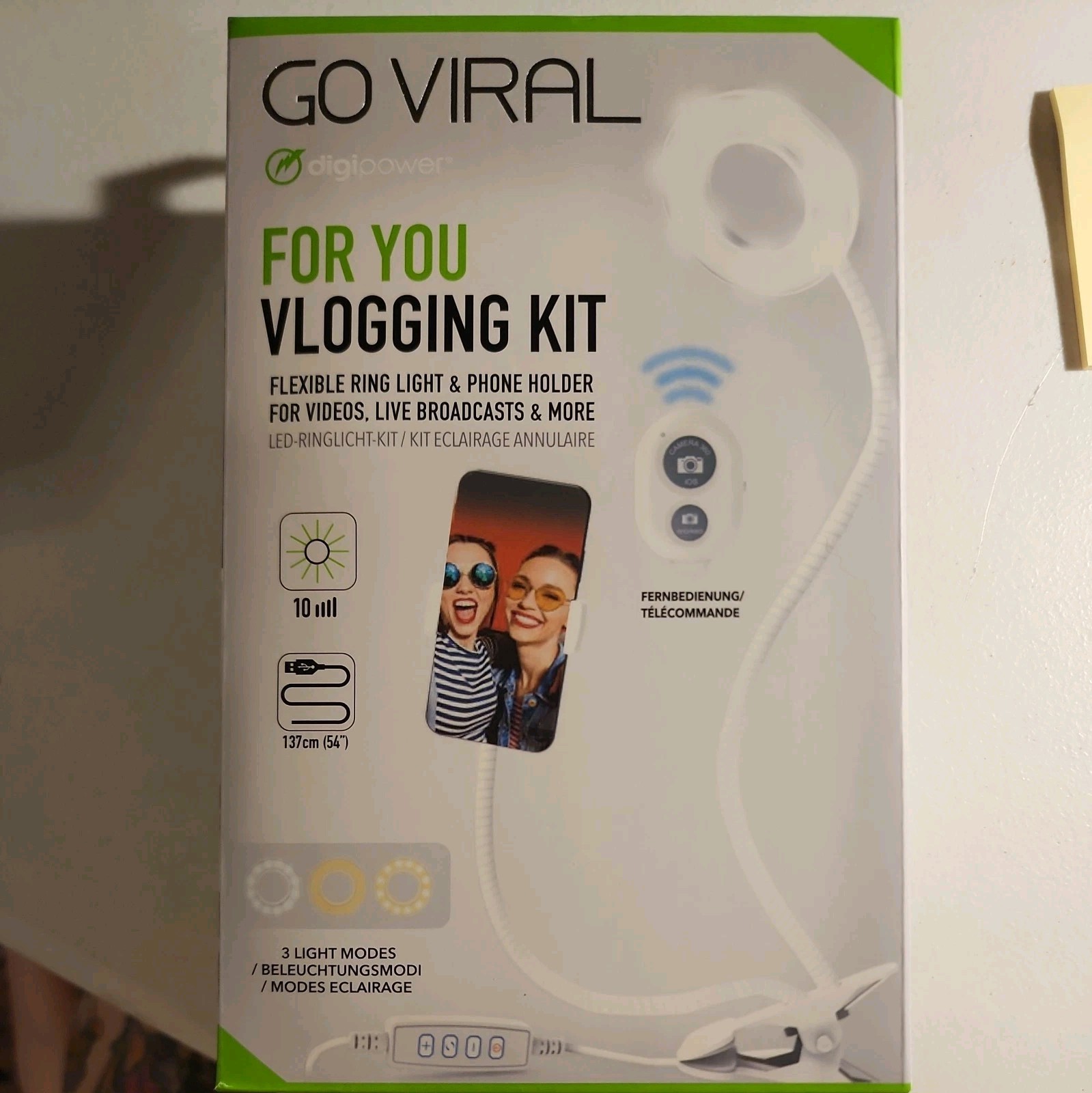  Live Streaming Light Kit LED Go Viral Vlogging NEW DigiPower DP-VLR3 NIB MINT