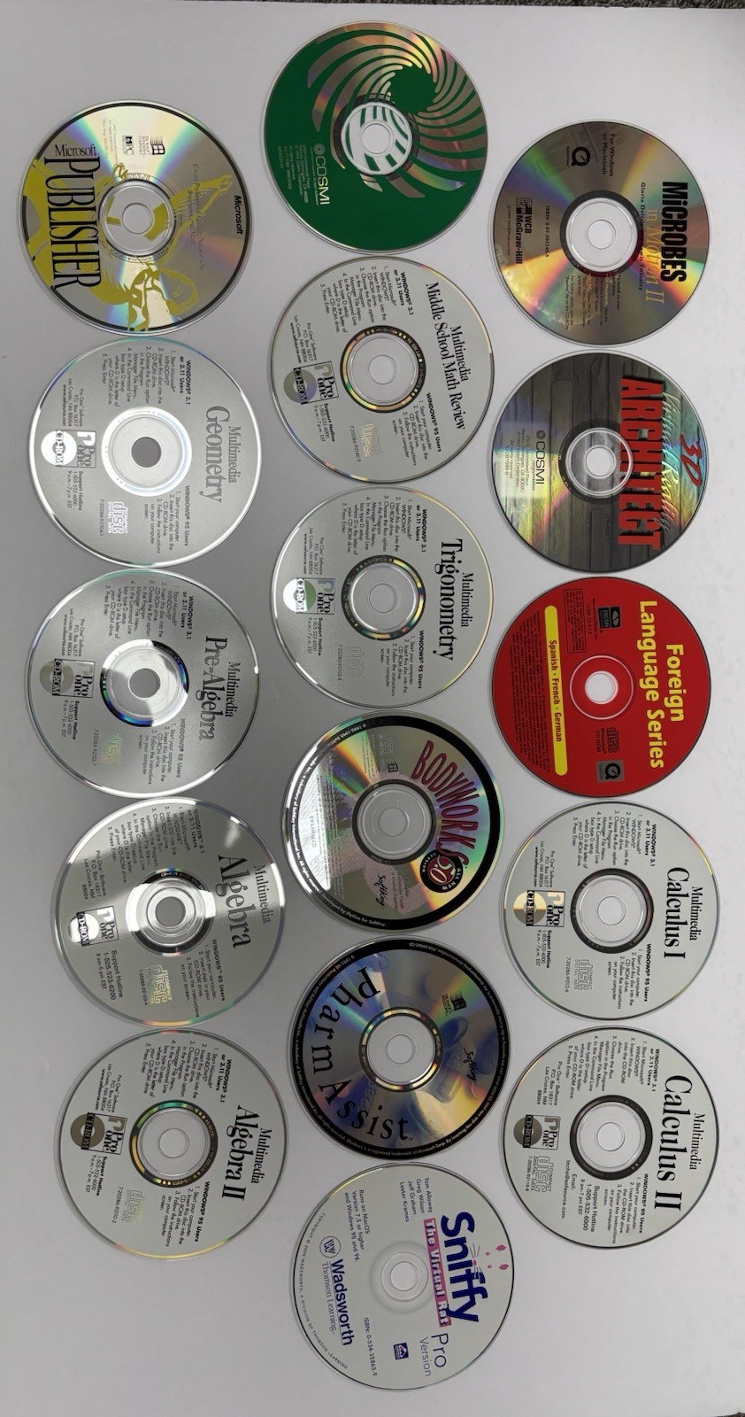 Vintage Educational Software CD-ROM Lot 15 PC Windows 95 Math Science + Case