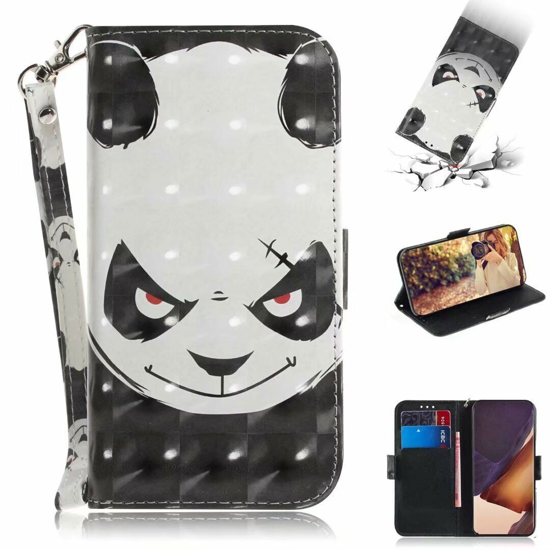Panda Cat Flower Dog Wallet Cover Case for Motorola Edge 70 G05 G56 E15 G15 G86
