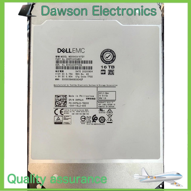 MG08ACA16TEY Dell PowerEdge 16TB 3.5 Inch 6G SATA Hard Drive HPGJ4 HDEPX40DAB51