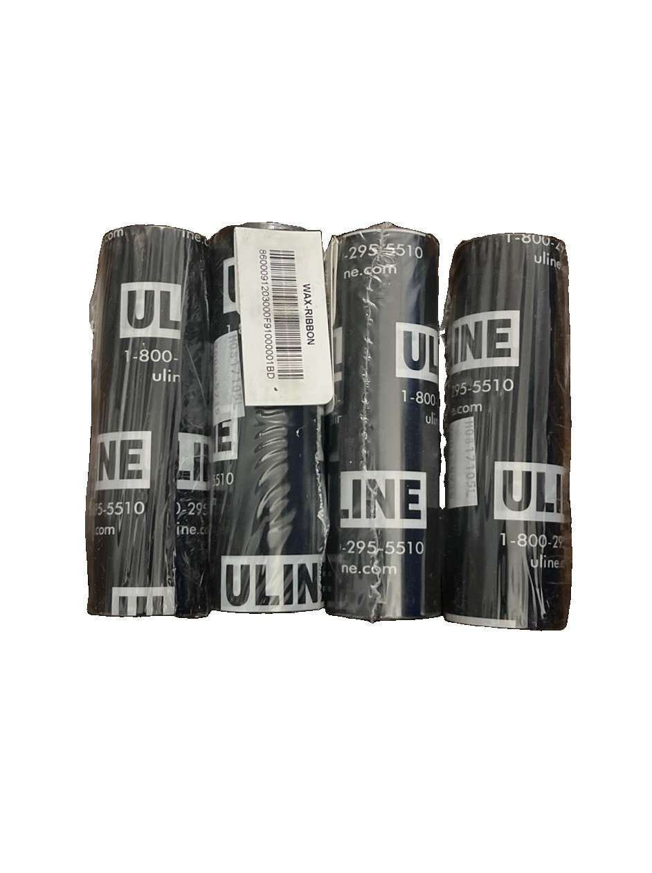 4 Roll Uline Industrial Thermal Transfer Wax Ribbons - 4.33" x 244. S-18466. New