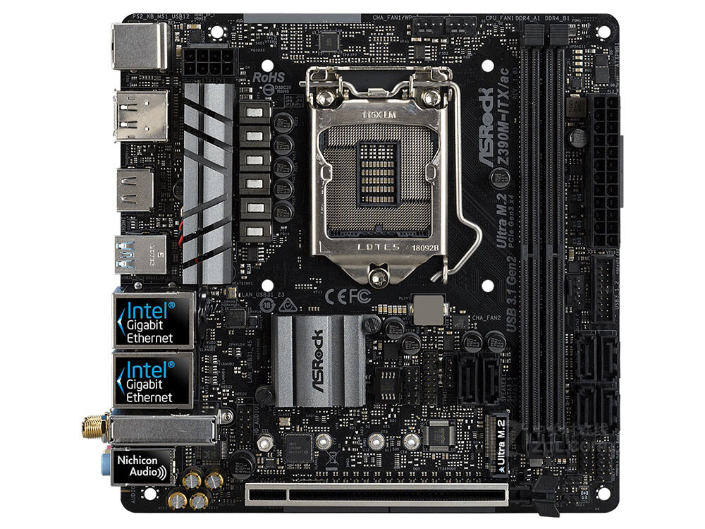 For ASROCK Z390M ITX/AC motherboard Z390 LGA1151 DDR4 64G HDMI+DP M-ITX Tested