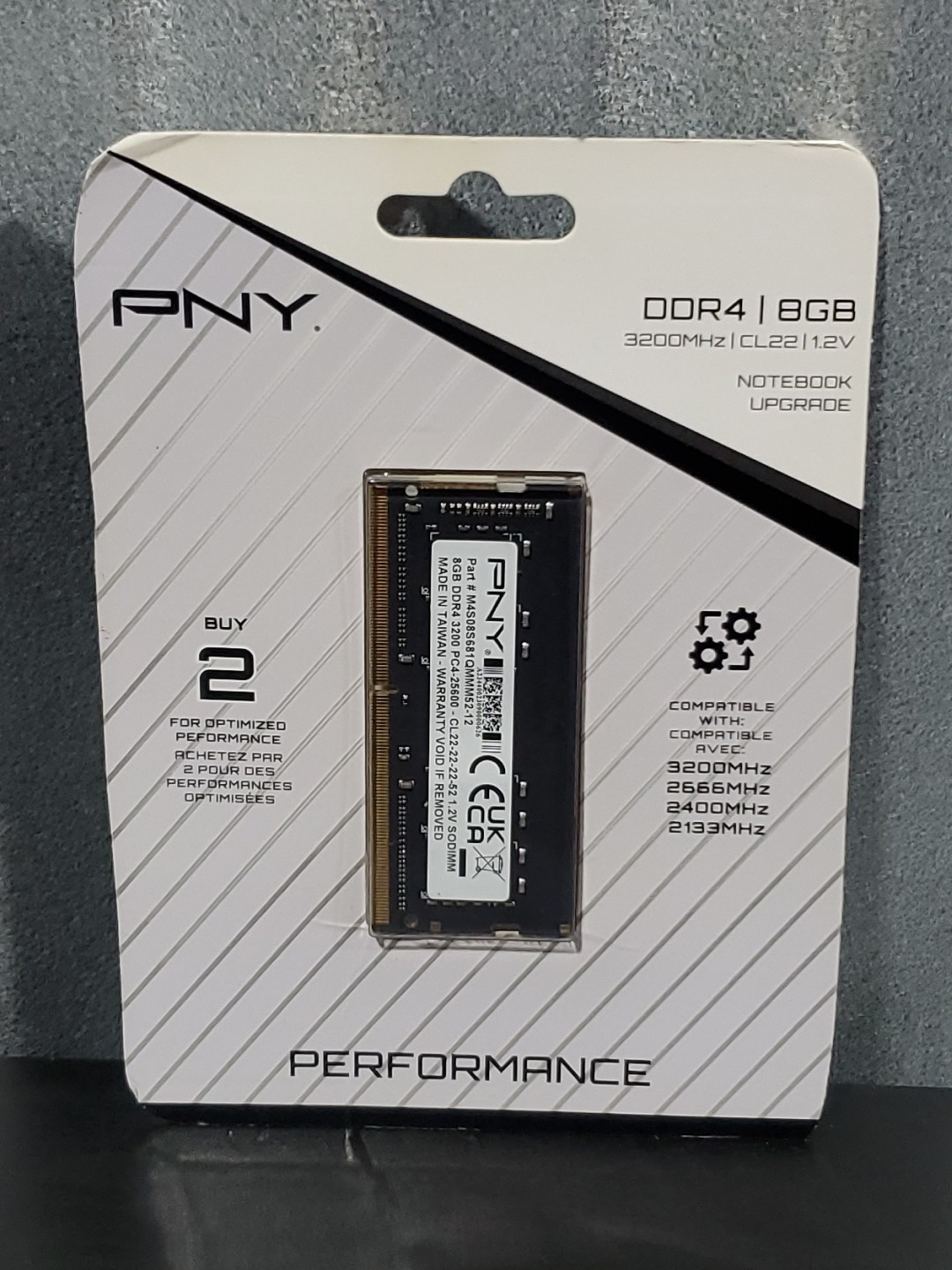 PNY Performance DDR3/8GB Notebook Upgrade MN8GSD43200-TB, 1.2V SODIMM NEW Sealed
