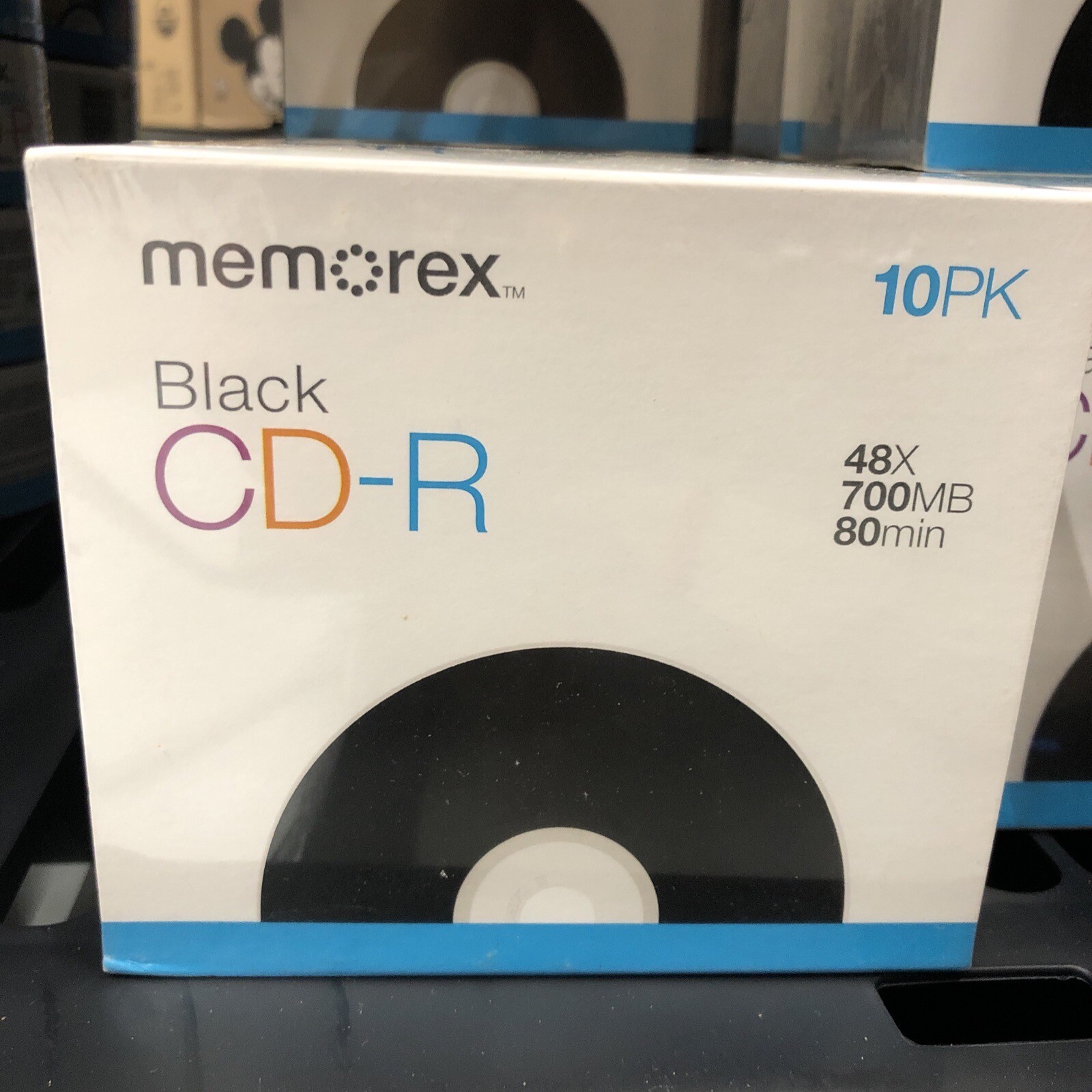 10 MEMOREX BLACK CD-R 48X WRITE SPEED 700mb - FACTORY SEALED