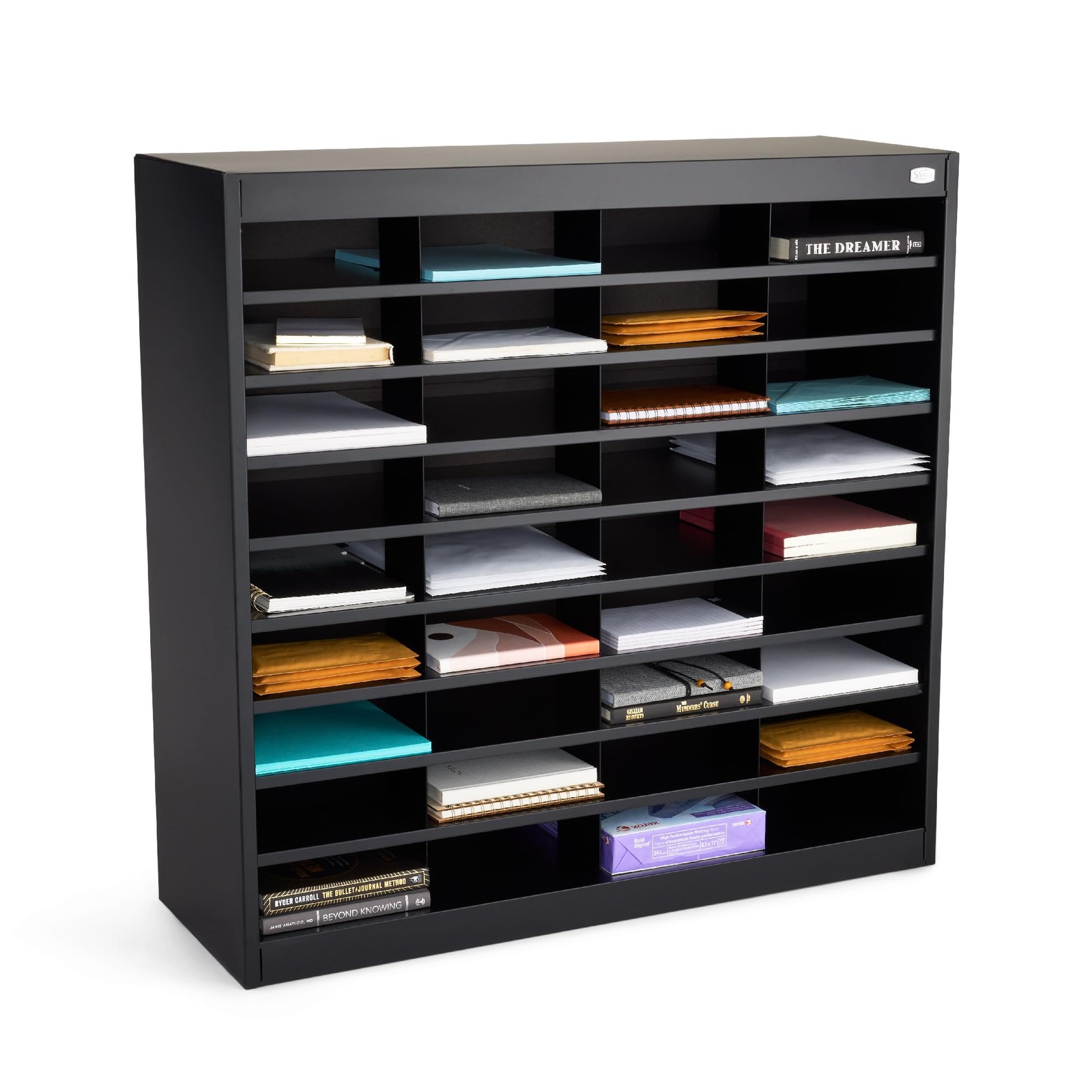Literature Organizer 36 Compartments Heavy Duty Steel Black Safco E Z Stor