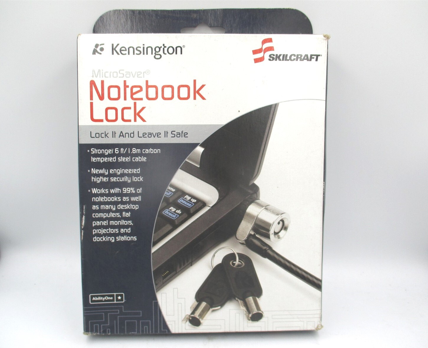 SKILCRAFT Kensington (144909) 6ft. Laptop Security Lock And Cable with 2 Keys 