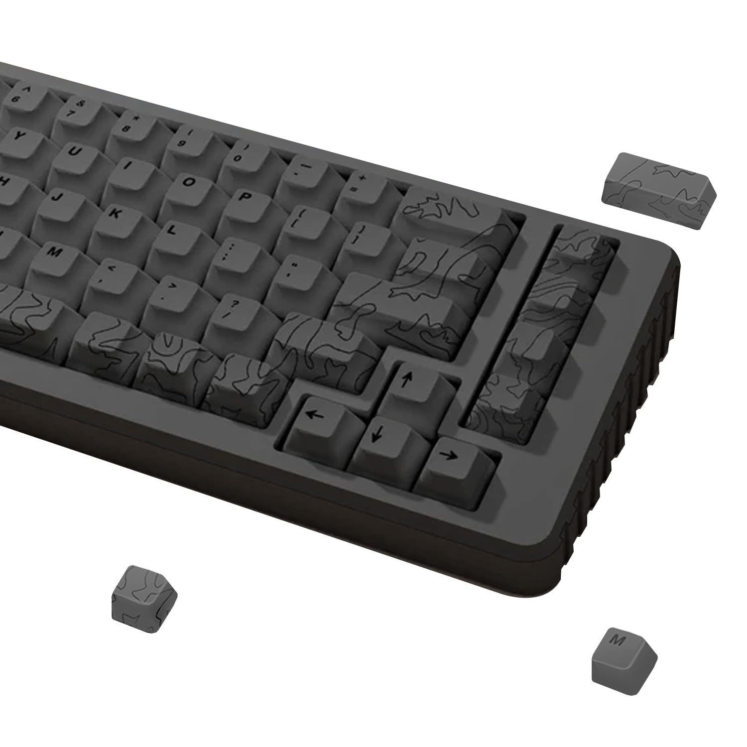 Topo Canyon Dye Sub PBT Keycaps 164 Key Set Gray Cherry Profile
