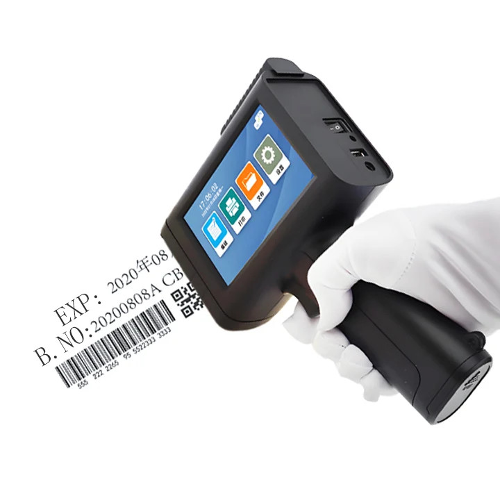 Handheld Inkjet Printer 12.7mm QR Code Barcode Batch Number for Gift Boxes