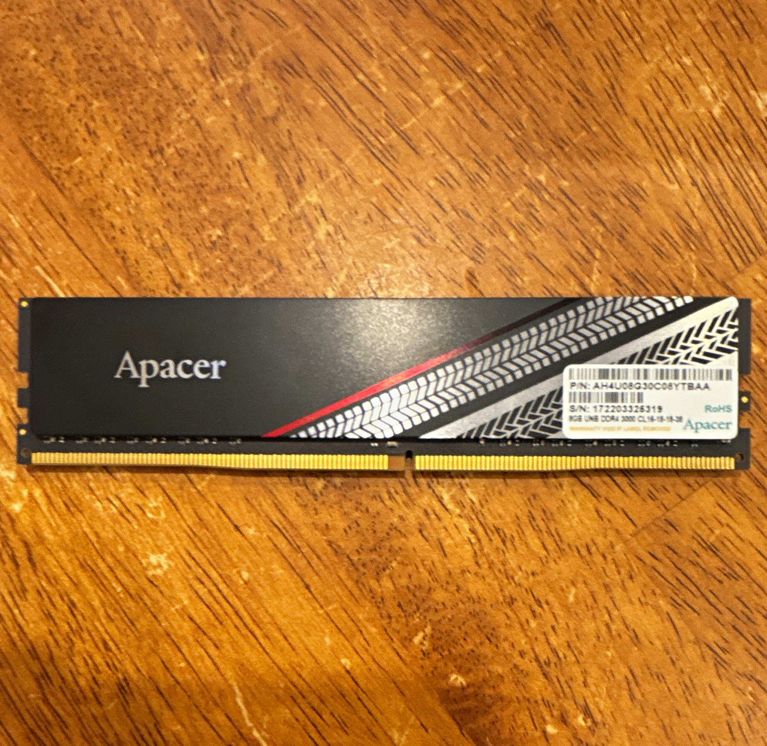 Apacer 8GB DDR4-3000 DIMM Desktop RAM Memory Module 1x8GB AH4U08G30C08YTBAA