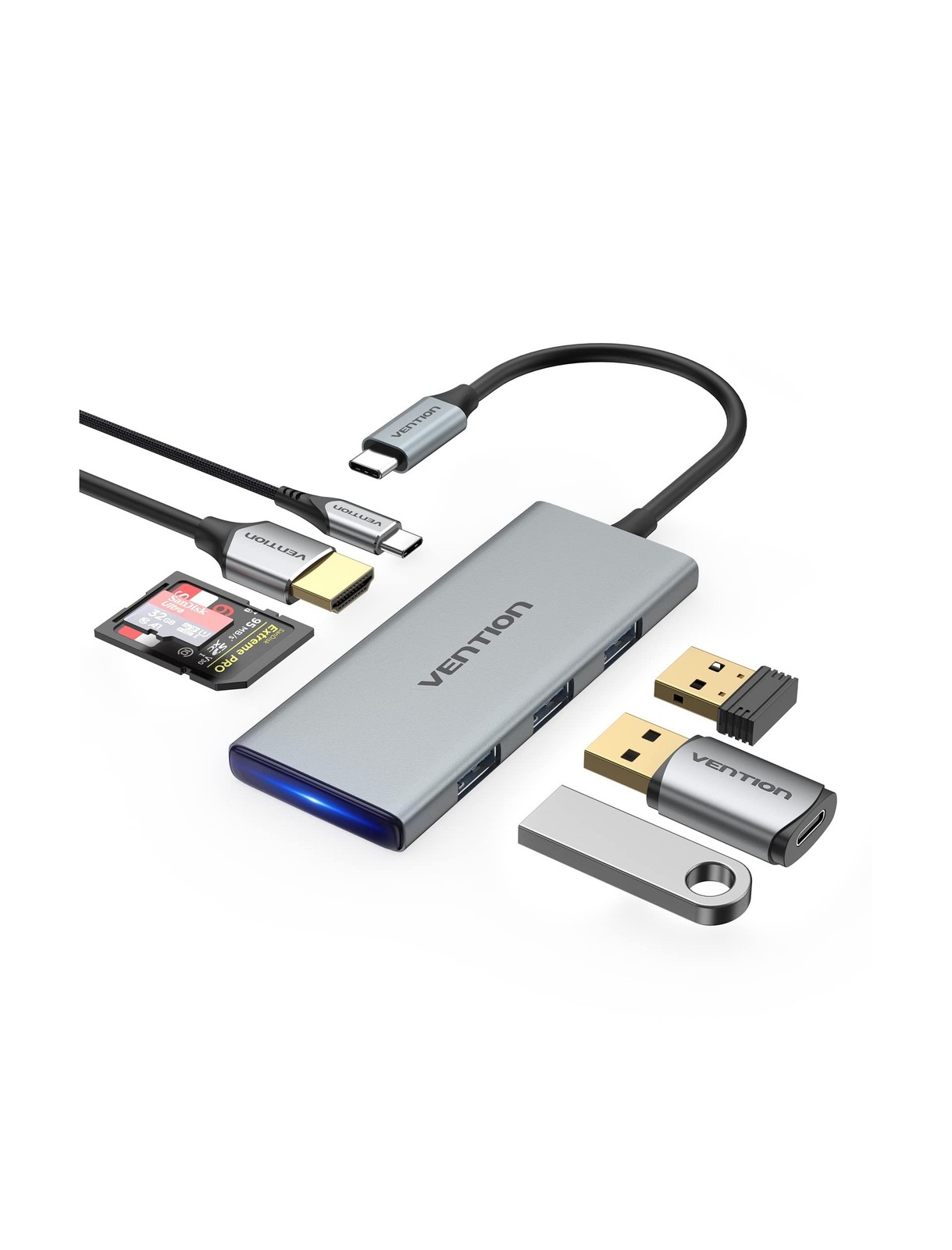 VENTION USB C Hub for MacBook Pro, 7 in 1 USB C Multiport Adapt... FAST USA SHIP