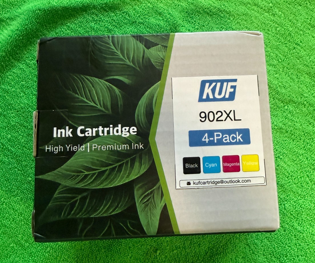 KUF 902XL Ink Cartridge 4 Pack BK C M Y for HP OfficeJet Pro Printers