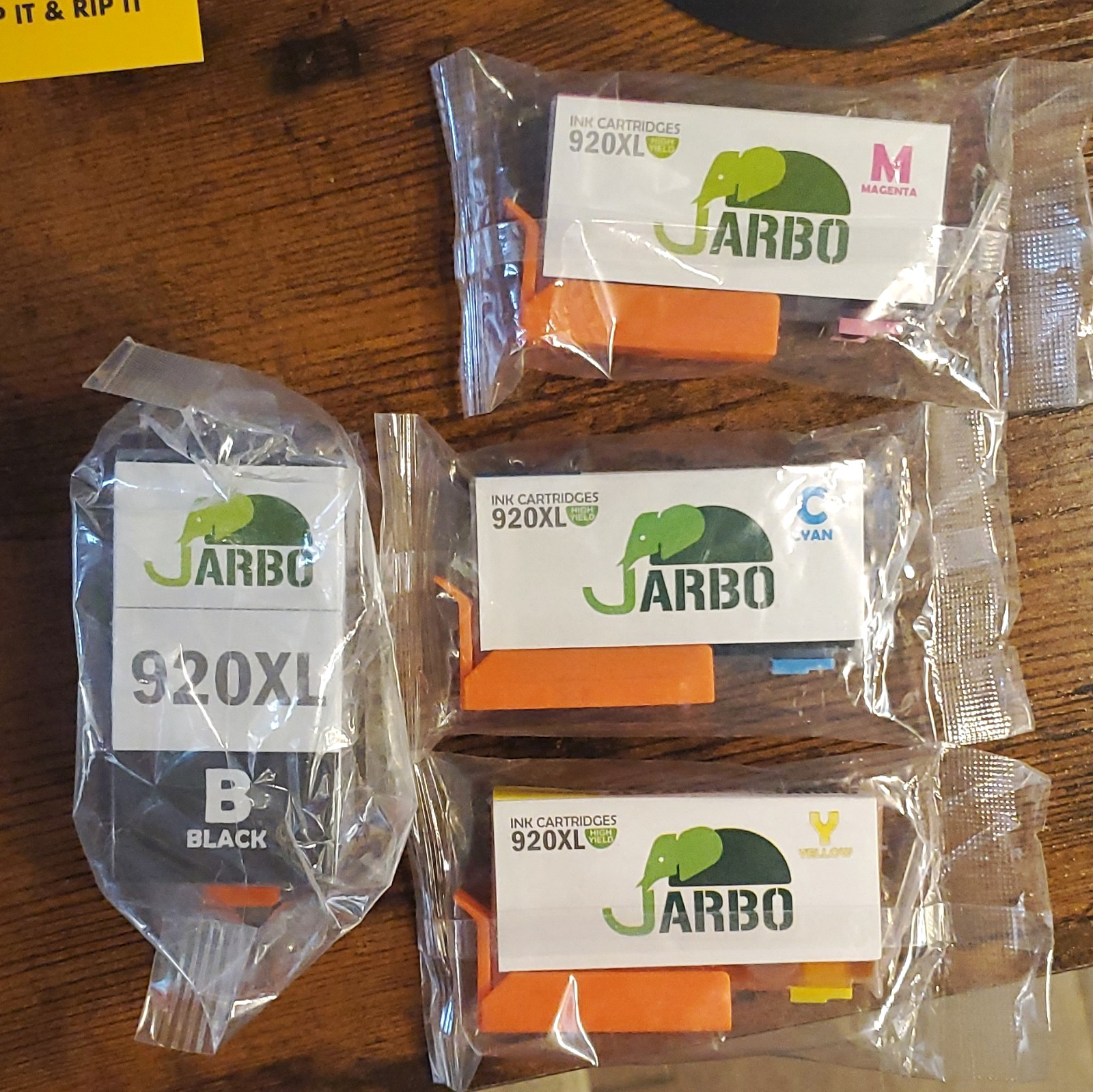 JARBO 920XL High Yield Compatible Ink Cartridges Set for HP Inkjet CMYK
