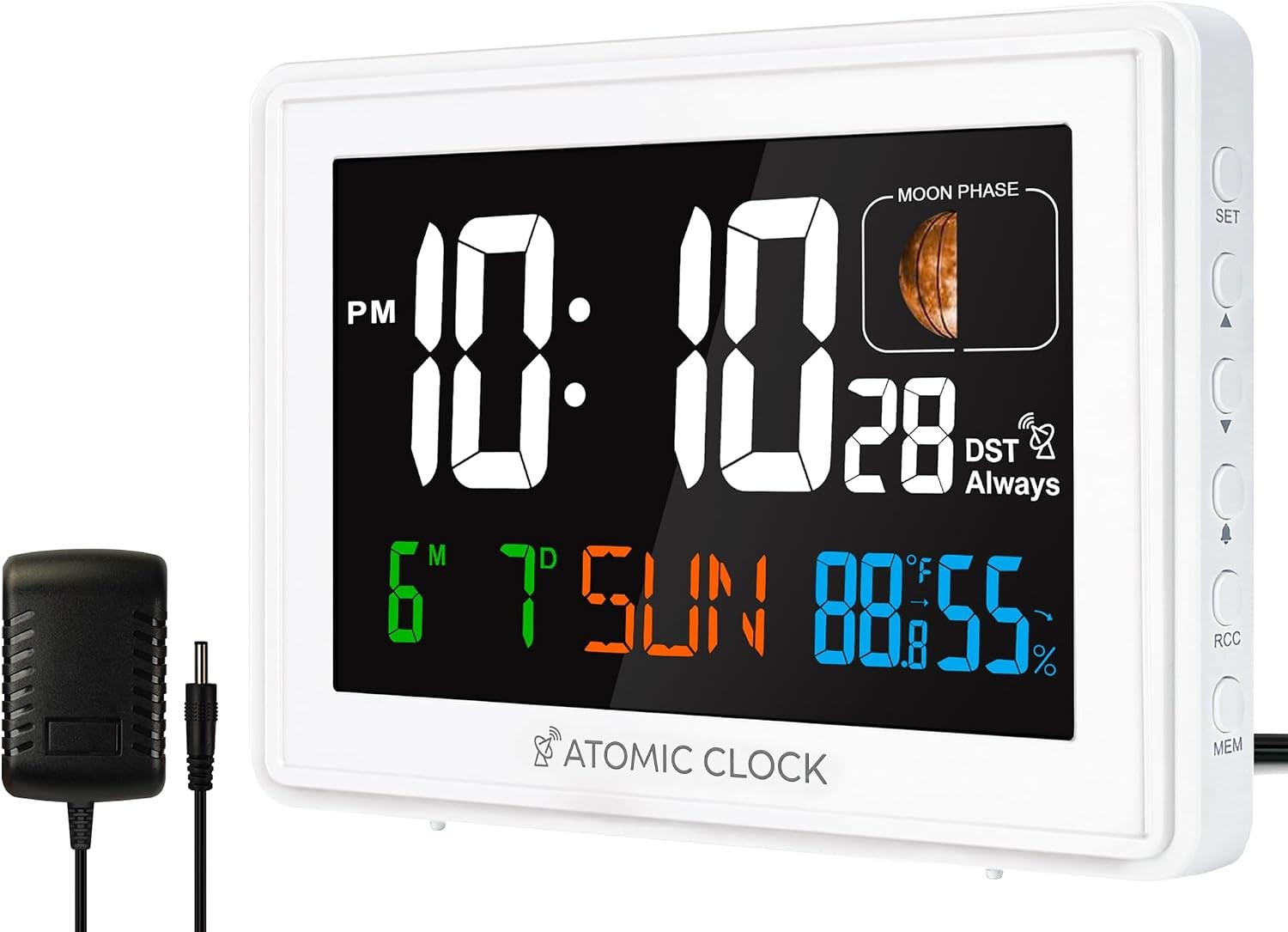 Digital Atomic Alarm Clocks for Bedrooms Battery Backup