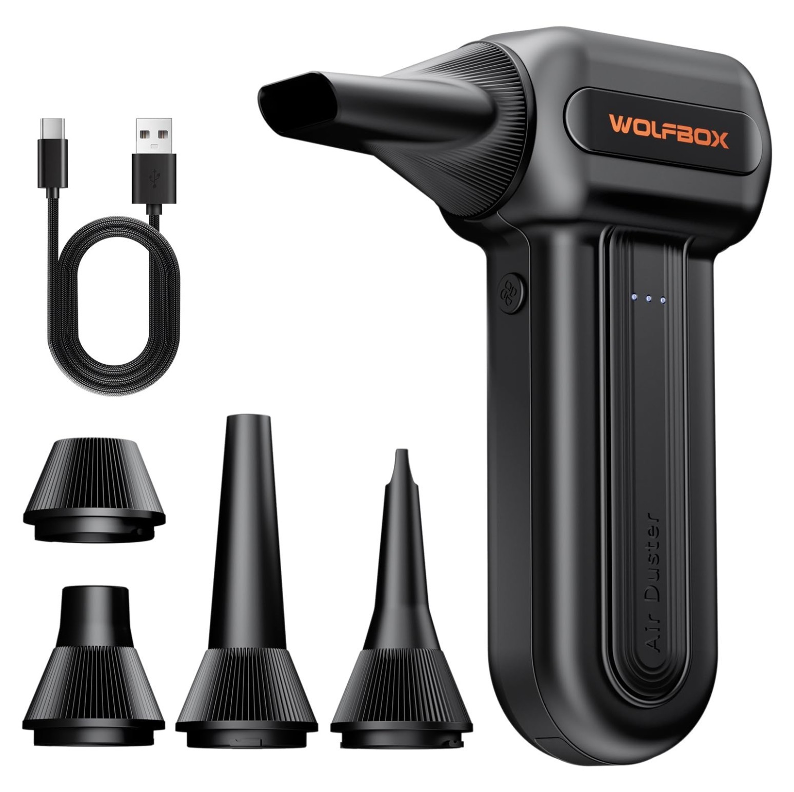 WOLFBOX MF60 Compressed Air Duster, 3-Speed Adjustable, Electric, Cordless