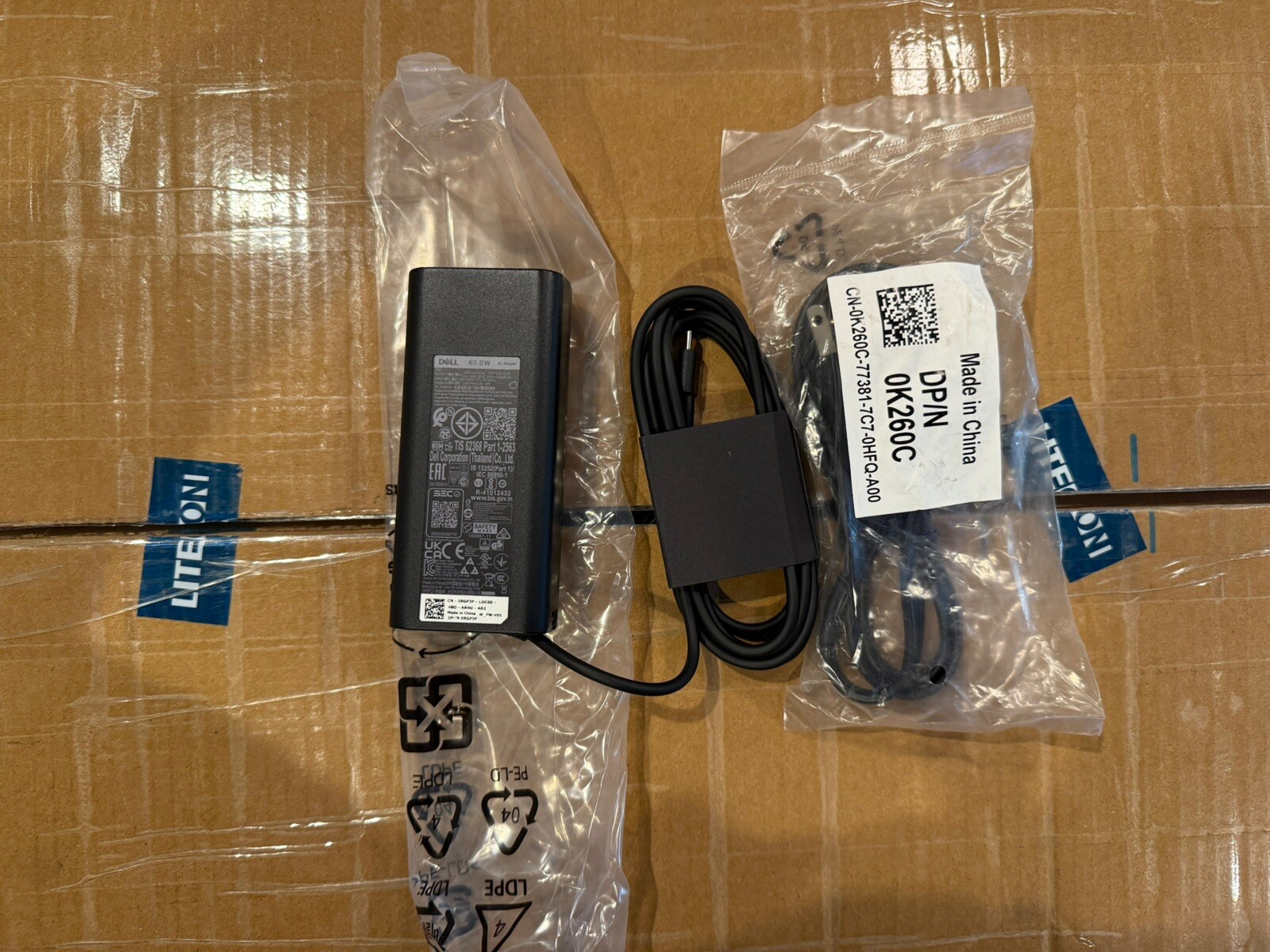 New Genuine OEM Dell 65W USB-C Type Chromebook Charger RGF3F LA65NM190 0RGF3F