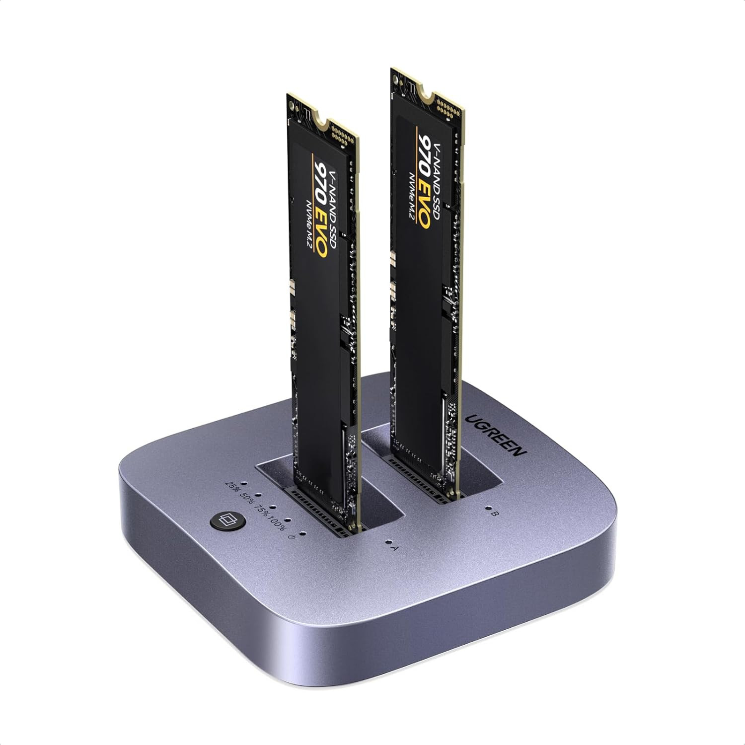 UGREEN 20Gbps Cloner, M.2 Duplicator Dual Bay Nvme Enclosure, Tool-Free USB3.2 G