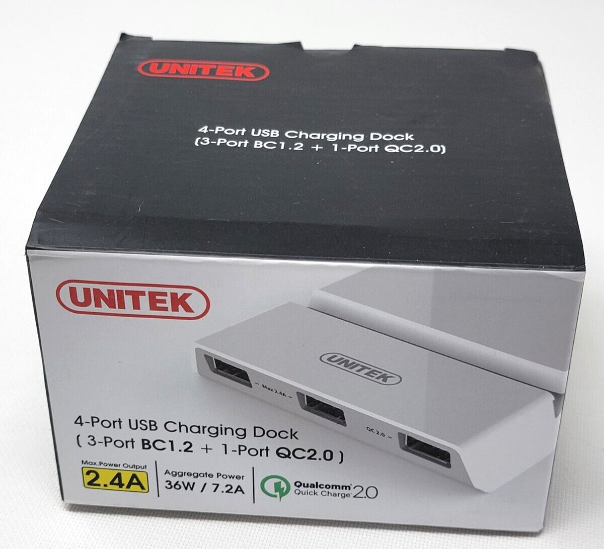 UNITEK 4 Port USB Charging Dock 3 Port BC1.2 + 1 Port QC2.0 Preowned with Box