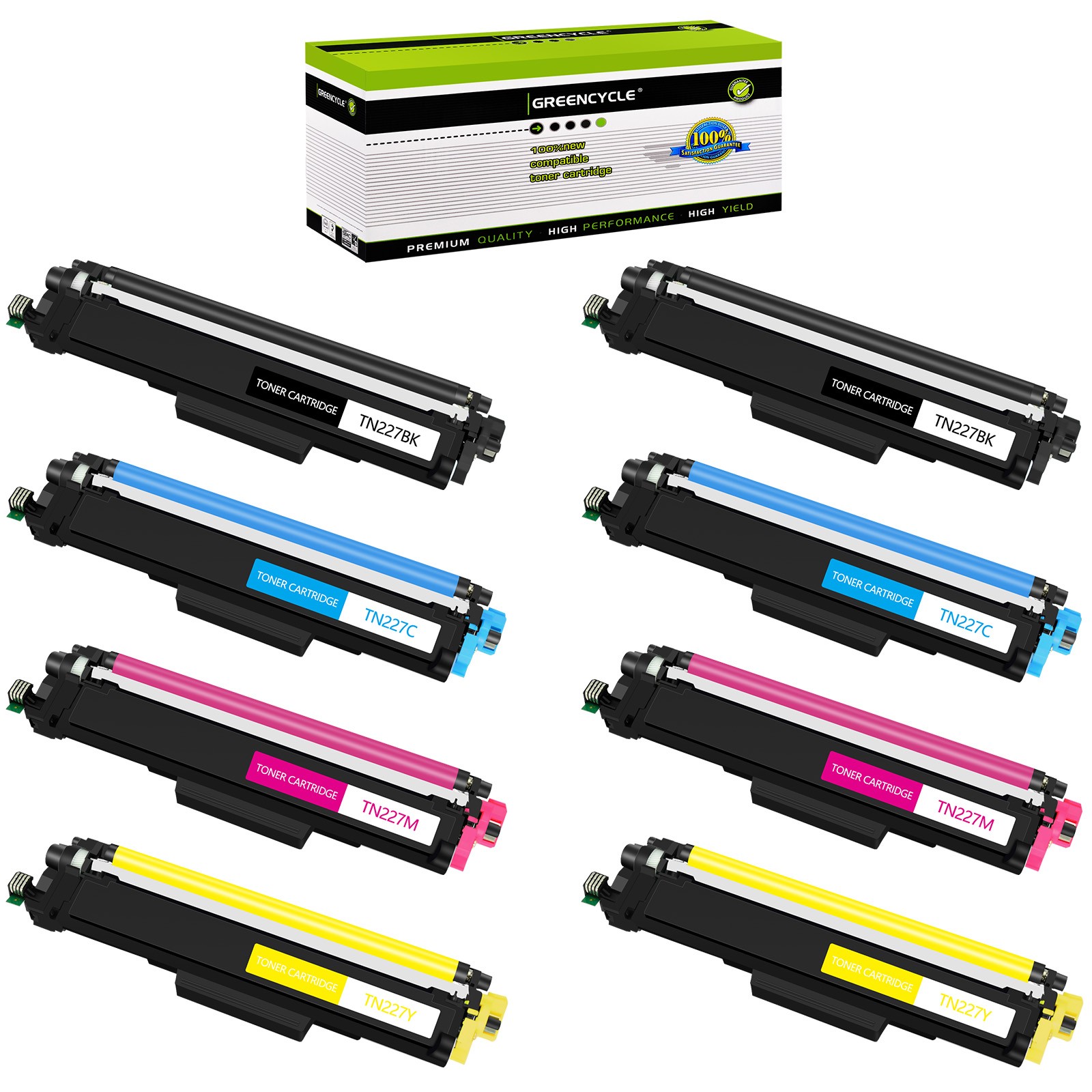 Set of 8PK Color TN227 Toner Fit for Brother HL-L3230CDW HL-L3270CDW HL-L3290CDW