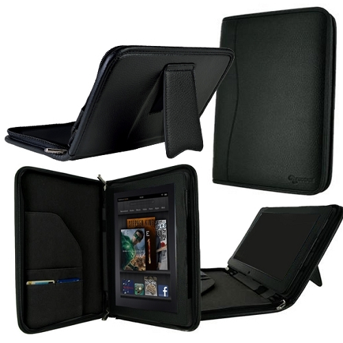 rooCASE for Amazon Kindle Fire 7" - Executive Leather Folio Case Black Lot C4