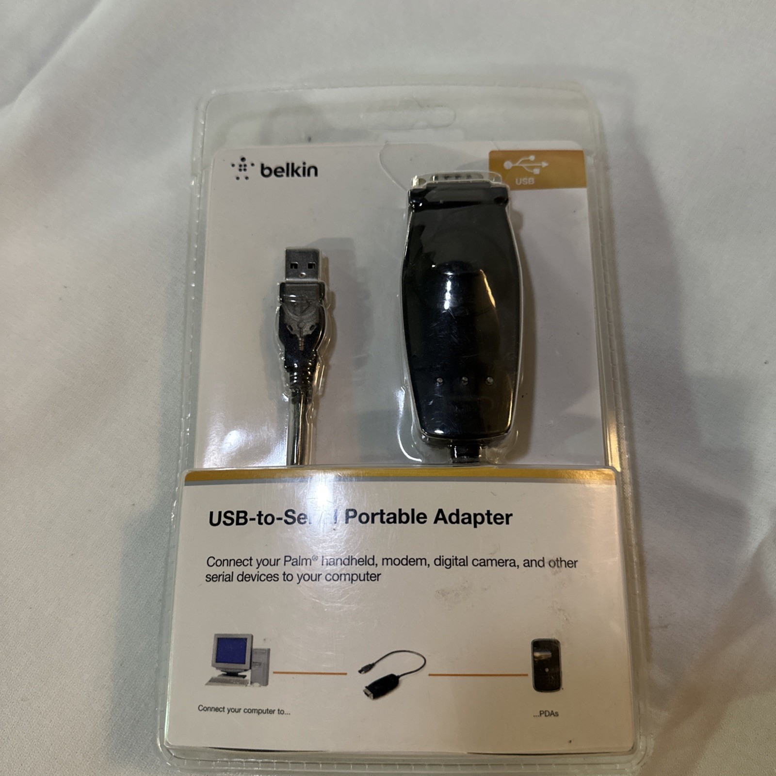 Belkin F5U109 F5U409 USB to 9 pin RS-232 DB9 Serial Portable Adapter 