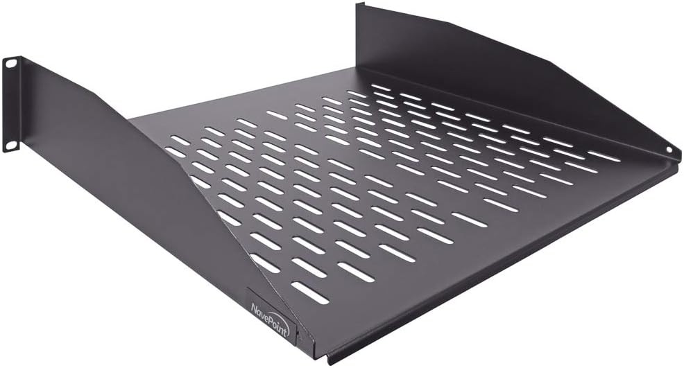 2U 19-Inch Universal Vented Rack Mount Cantilever Fixed Server Cabinet Shelf