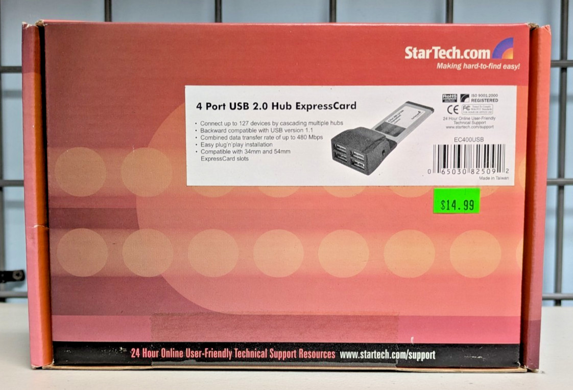 *NEW* StarTech.com 4 port USB 2.0 Hub ExpressCard - EC400USB 