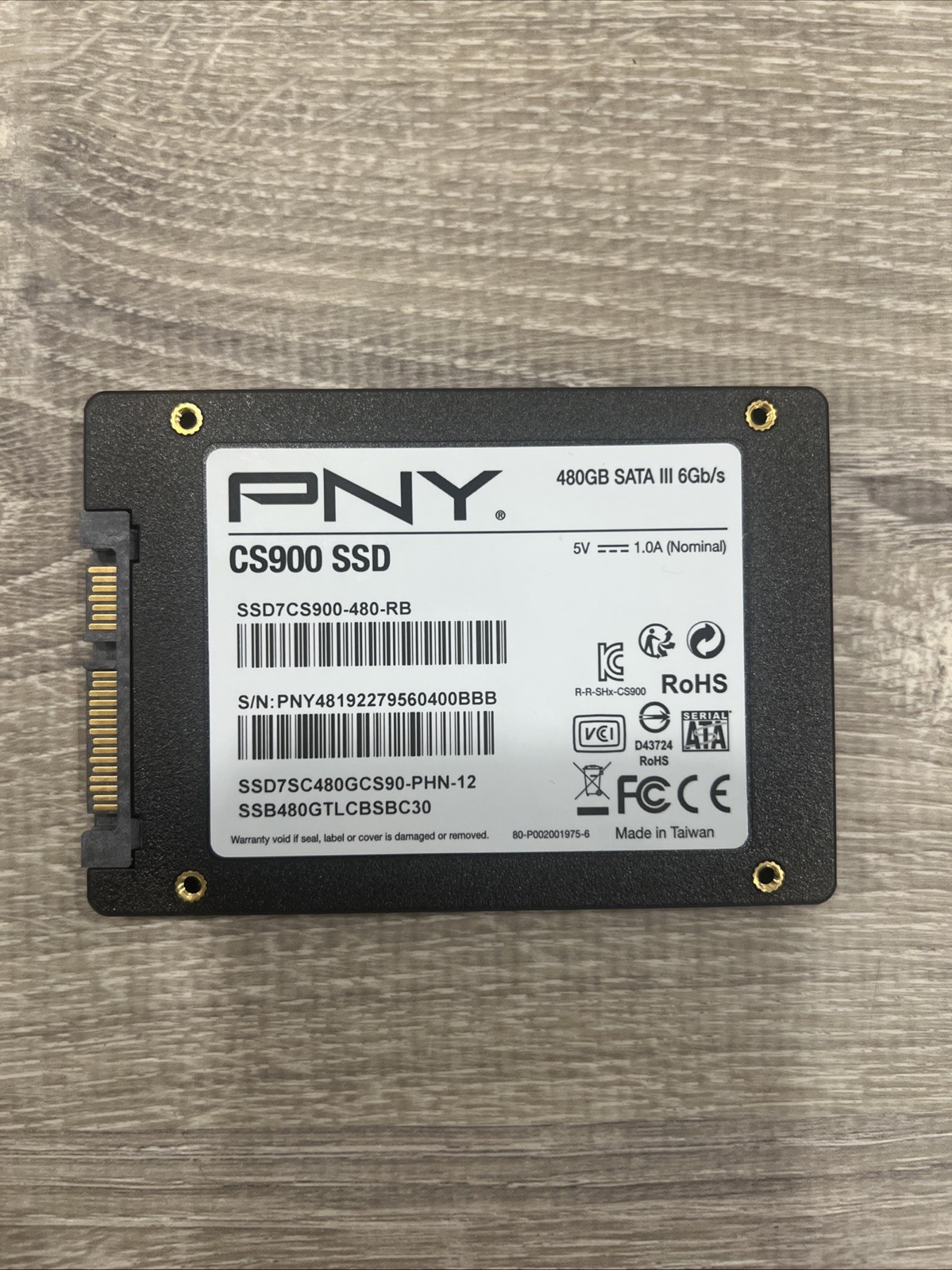 PNY 480GB,Internal,2.5 inch (SSD7CS900-480-RB) Solid State Drive