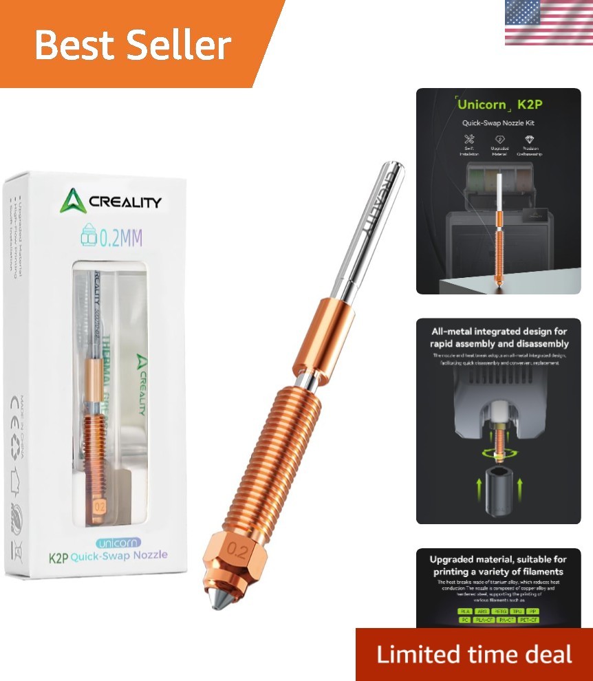 High-Performance 3D Printer Nozzle 0.2mm for K2 Plus & Hi Combo - OEM Quality