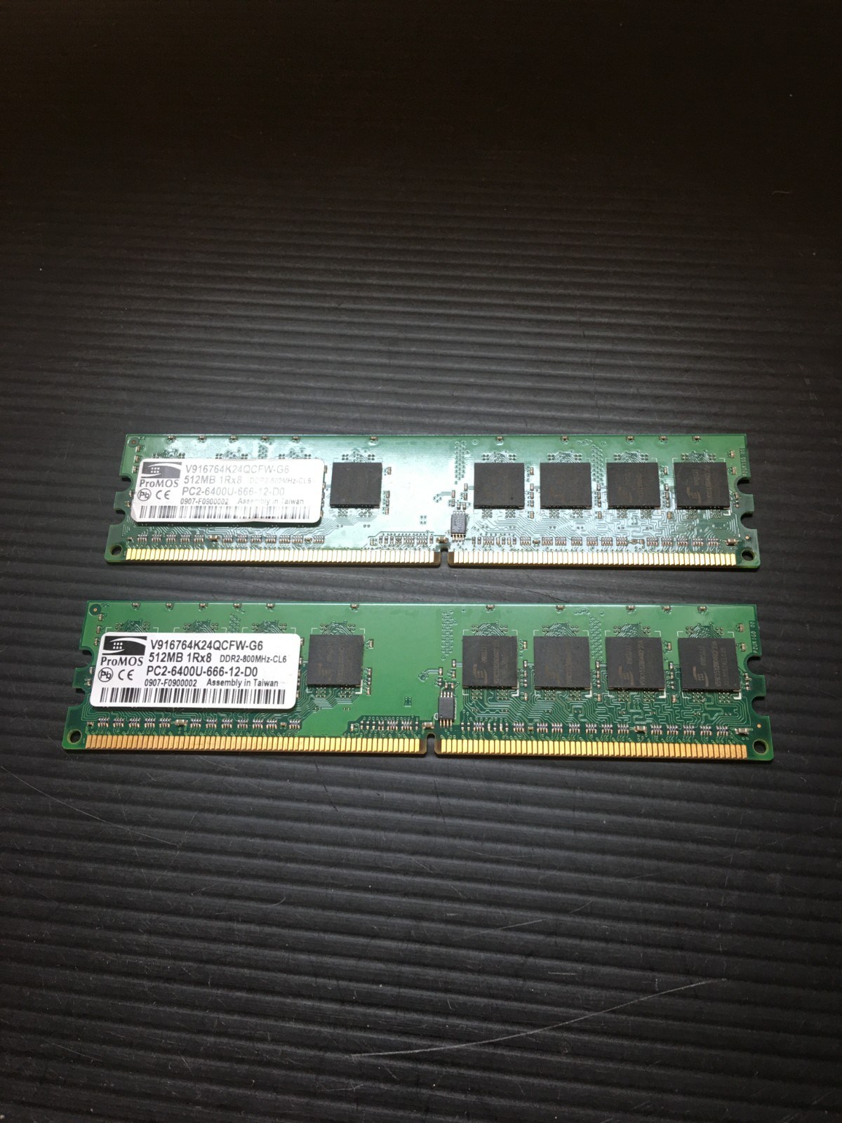 2 PCS ProMOS 512MB 1Rx8 DDR2-800MHz-CL6 PC2-6400U-666-12-D0 PC Memory