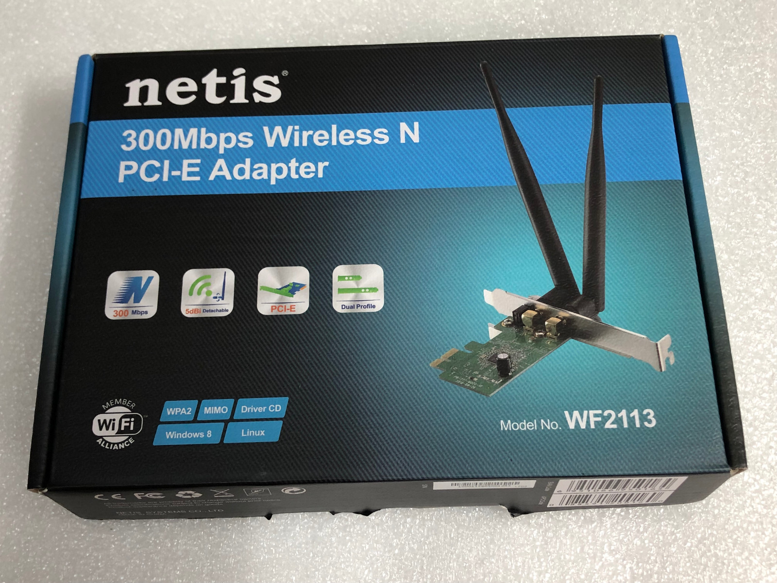 NETIS WF2113 300Mbps Wireless N PCI-E Adapter WIFI Card 5 dBi High Gain