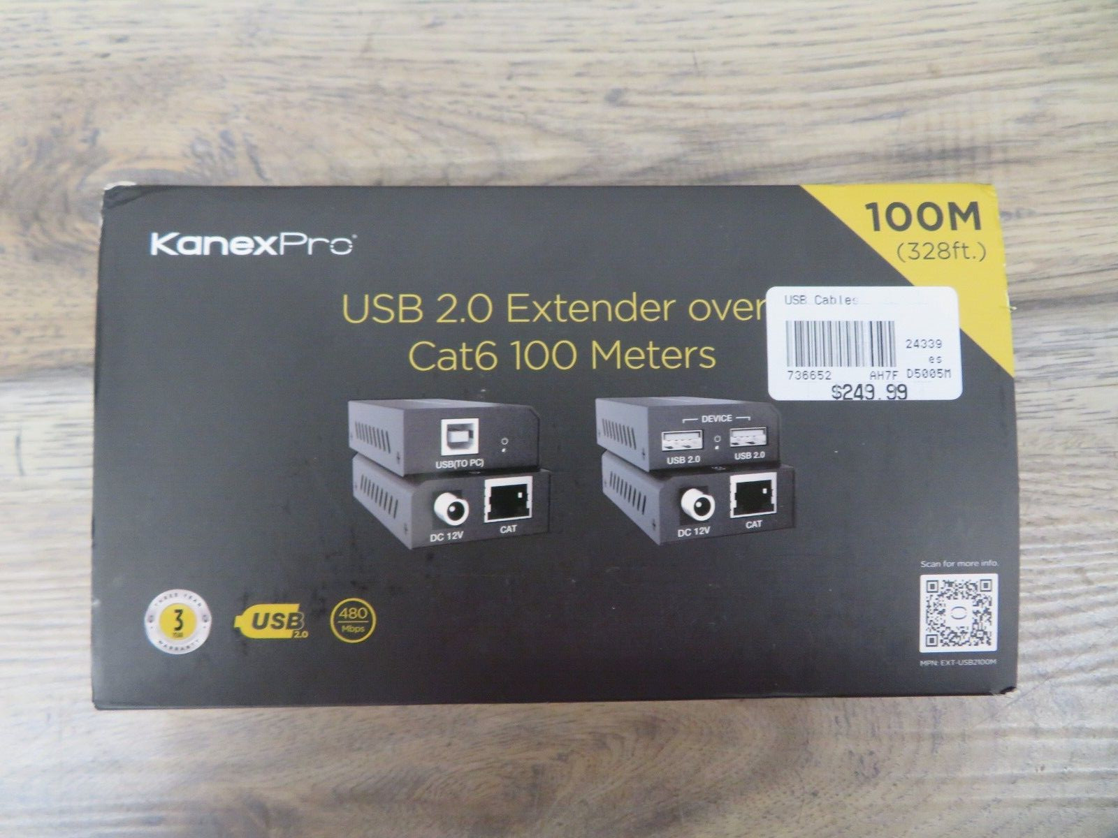 KANEXPRO Extender Over Cat6 100 Meters USB 2.0