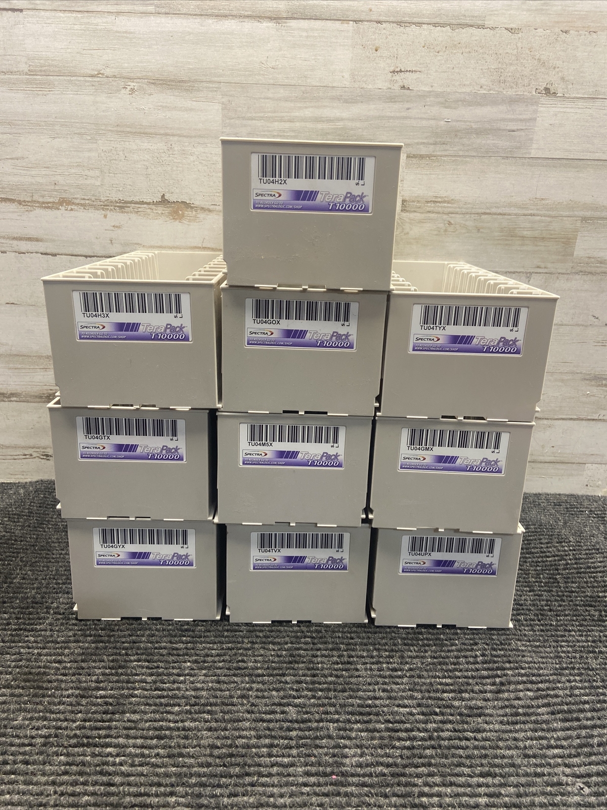 Lot of 10 Spectra Logic TeraPack T10000, 9-Slot