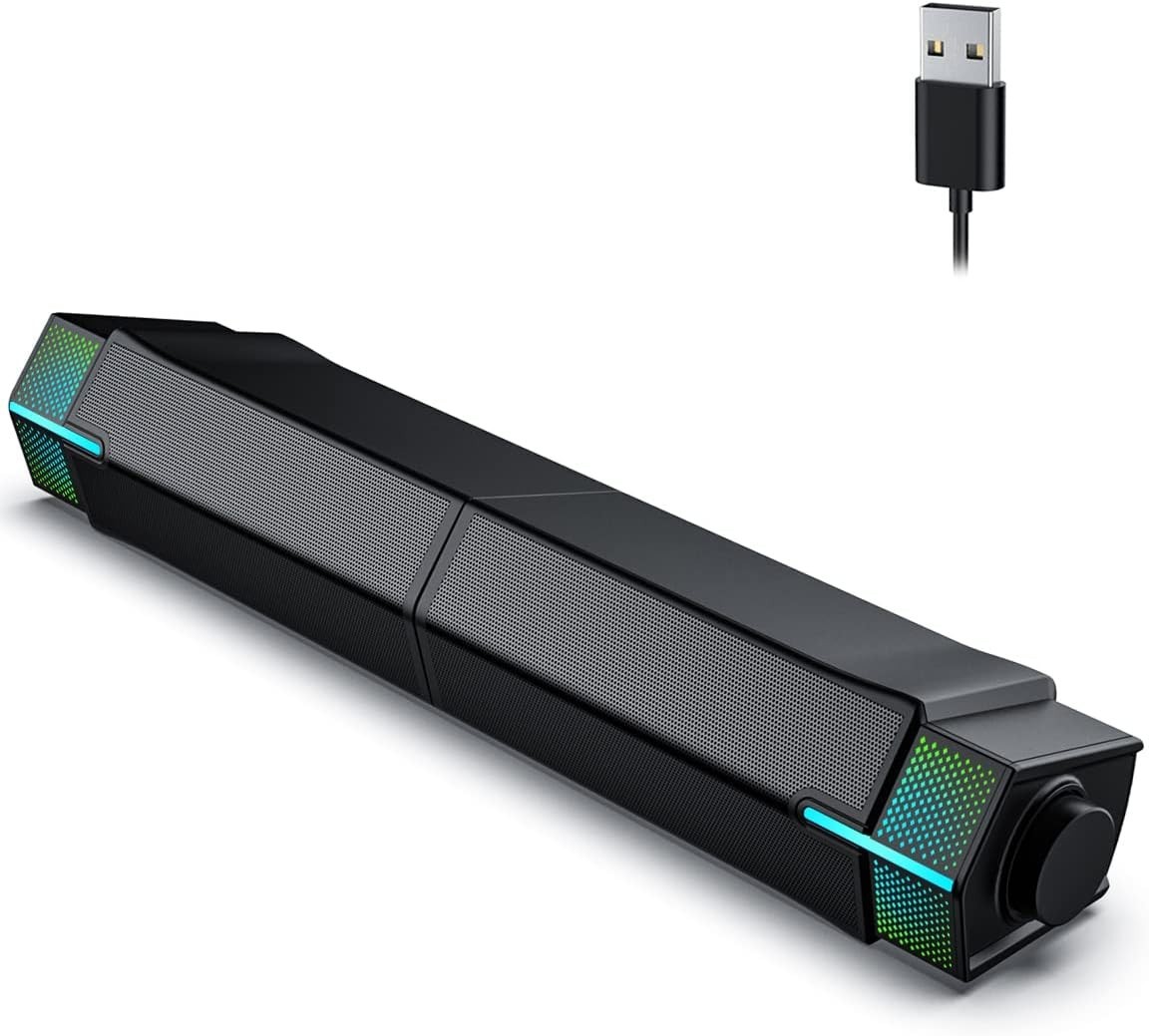 1 PCS M20 Bluetooth Computer Speakers Gaming PC Sound Bar USBPowered RGB Desk