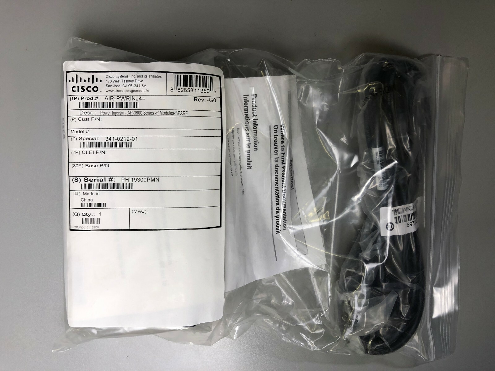 NEW - CISCO AIR-PWRINJ4 Power Injector - SAME DAY SHIPPING