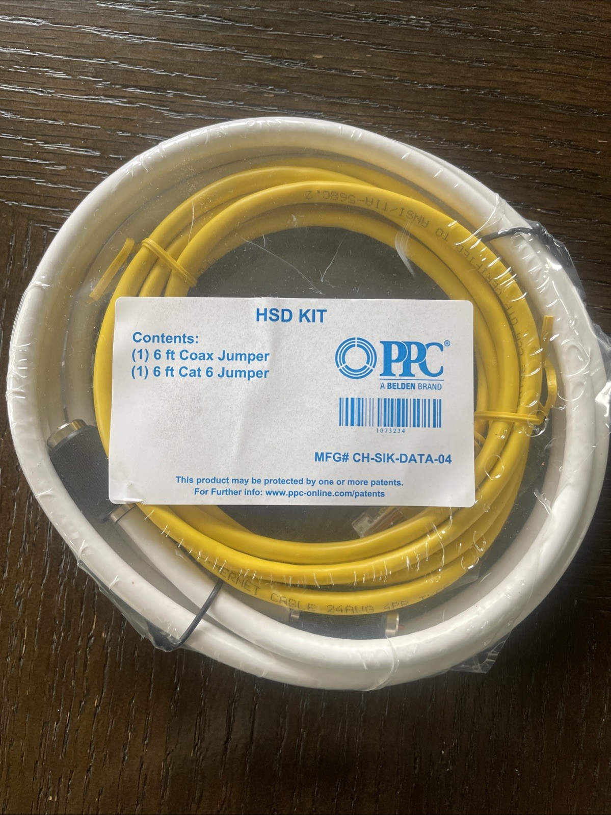 PPC HSD Kit CH-SIK-DATA-04 New Sealed 6 Ft Coax & Cat6 Ethernet Cable