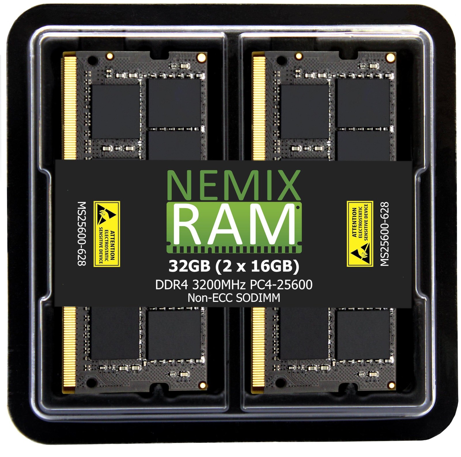 NEMIX RAM 32GB (2X16GB) DDR4 3200MHZ SODIMM, Black