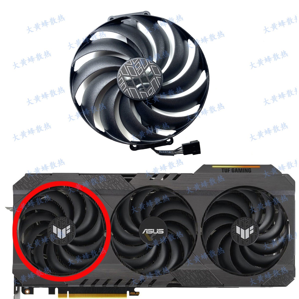 Graphics Card Cooling Fan FD10015M12D For ASUS RTX4070tiS 4090 TUF