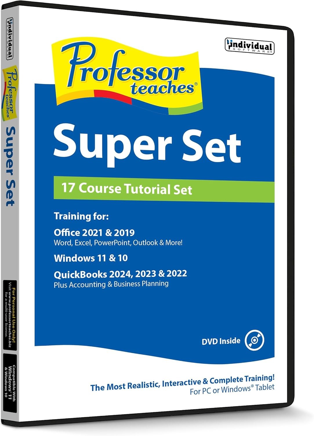 Professor Teaches Super Set 12 Windows PC Office 2021 2019 QuickBooks Training