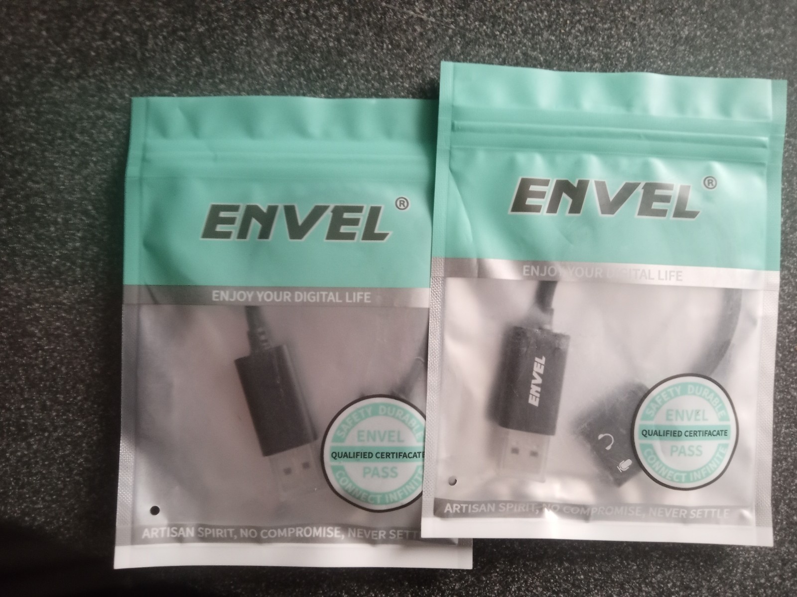 ENVEL USB to 3.5mm Adapter Sound Card Black Model 0323BK X002XRV1YV