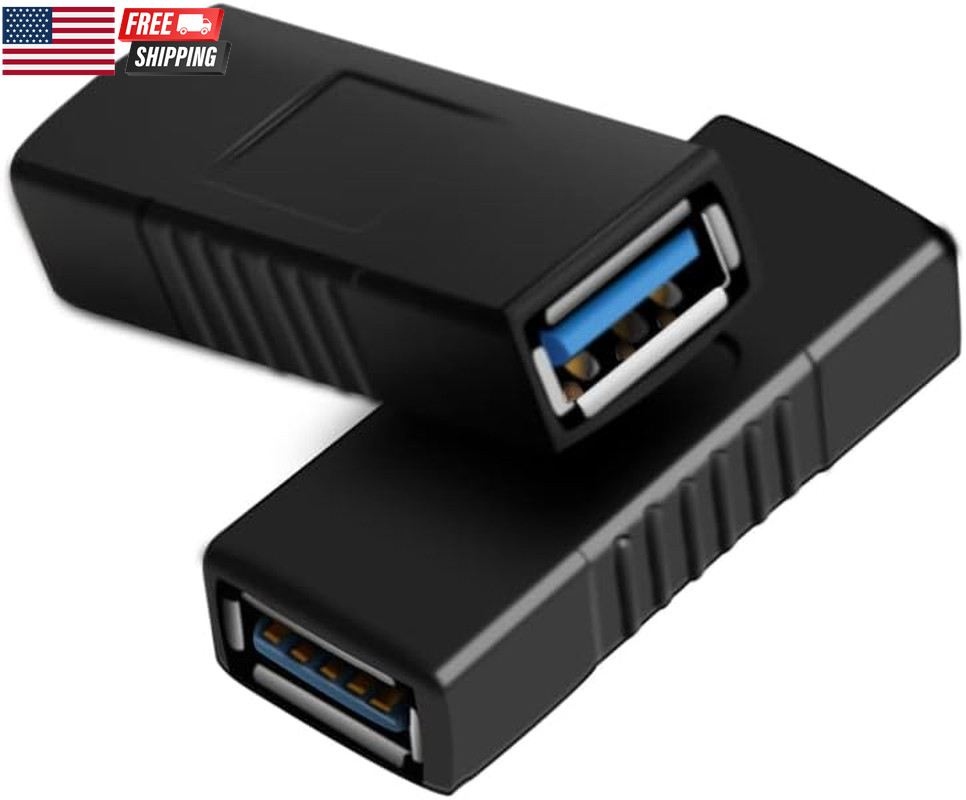 2PCS Superspeed USB 3.0 Coupler Adapter Type a Female to Female Bridge Extension