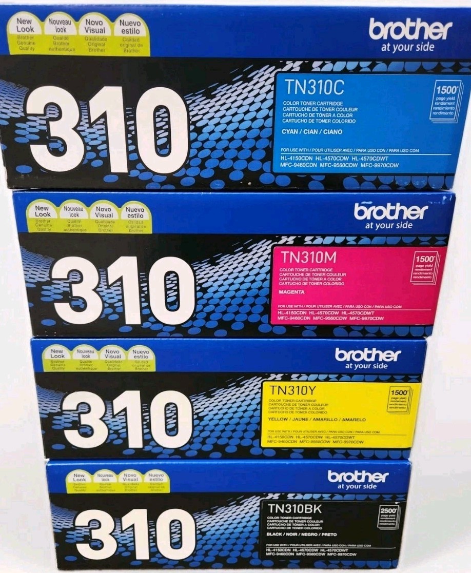 4-Pack GENUINE BROTHER OEM TN336BK TN331C TN331Y TN331M TONER SET - SEALED* 