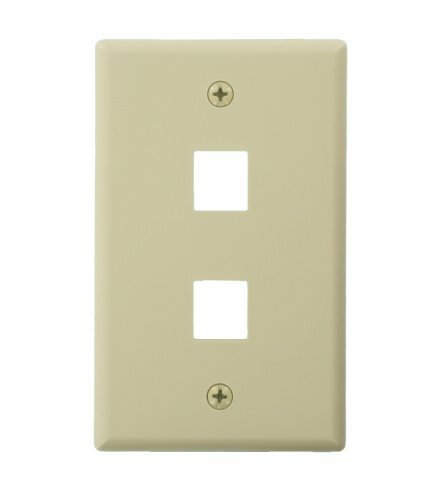 QuickPort Wallplate For Large Connectors, Single Gang, 2-Port, Ivory