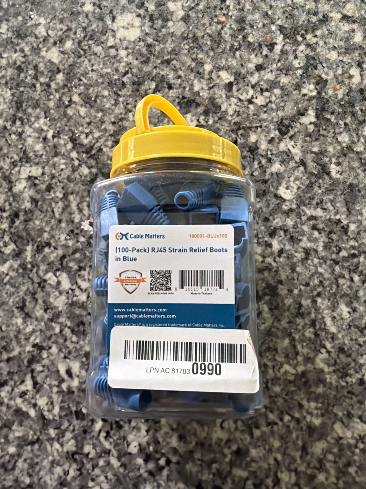 Cable Matters 100-Pack Cat6A RJ45 Strain Relief Boot
