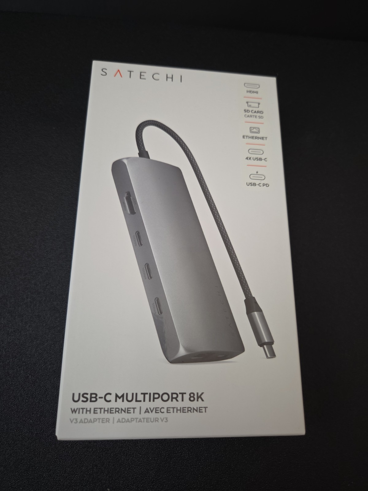 Satechi USB-C Multiport Adapter 8K With Ethernet V3 - New Sealed - ST-P8KEM